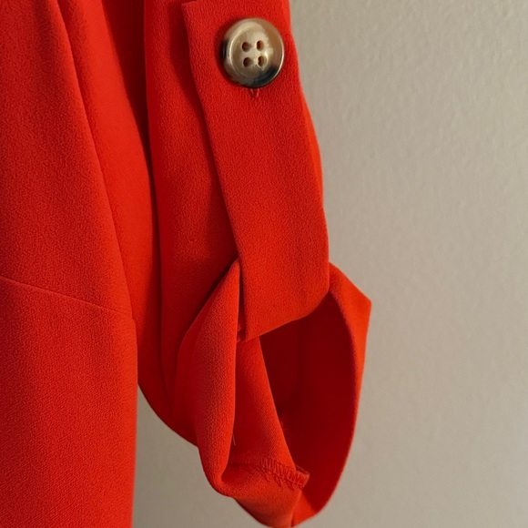 Gianni Bini Vibrant Red Jumpsuit with Button Accents - Picture 2 of 6